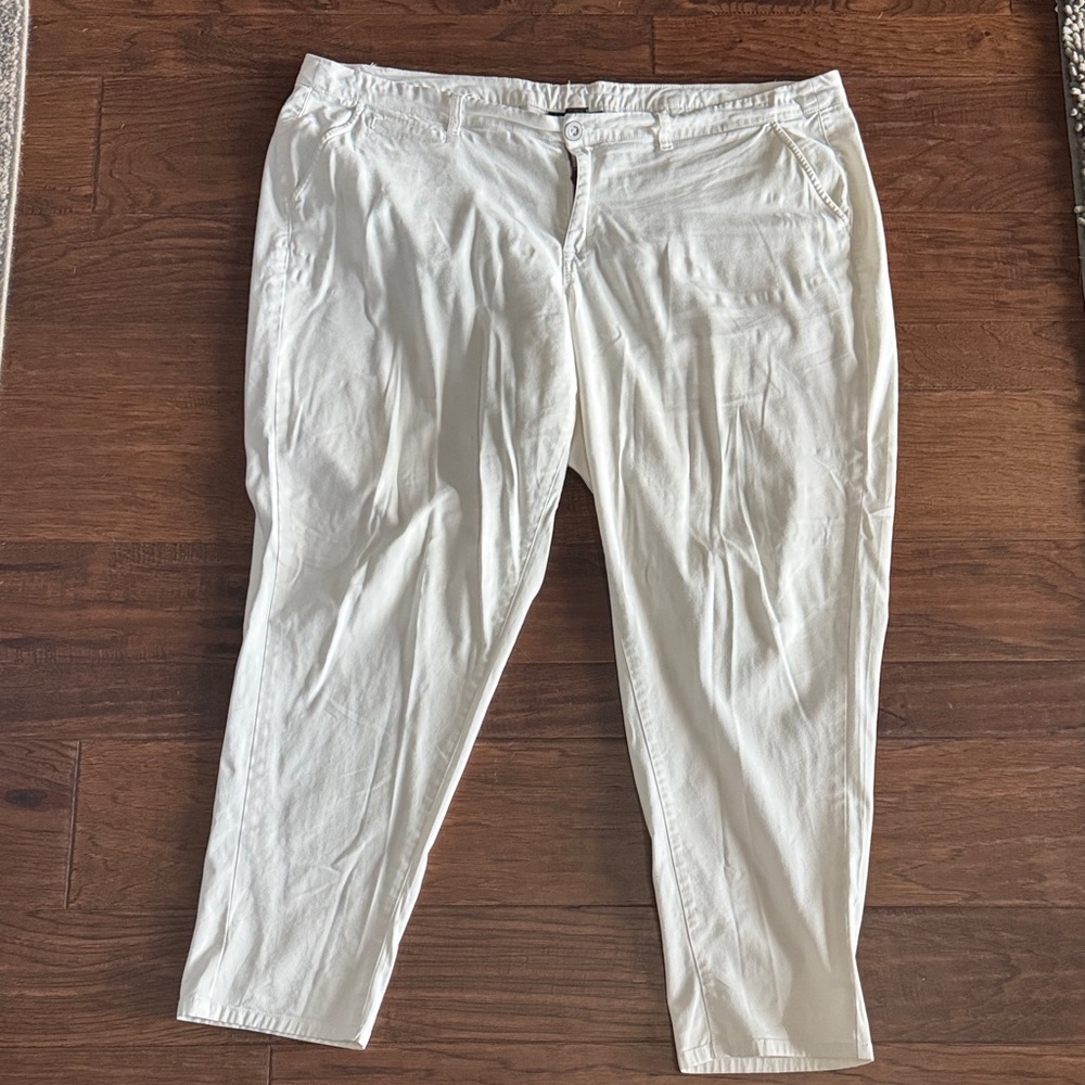 Lane Bryant Women’s Pants Size 22 White Straight Leg Plus Size Casual